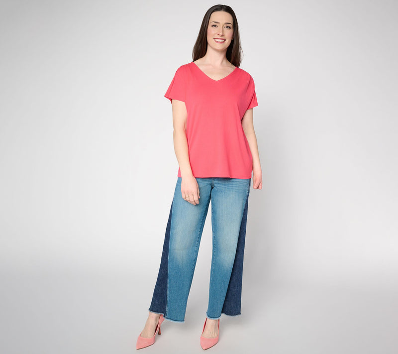 Mally Roncal V-Neck Dolman Sleeve Werk to Werk it Knit Top — View 5