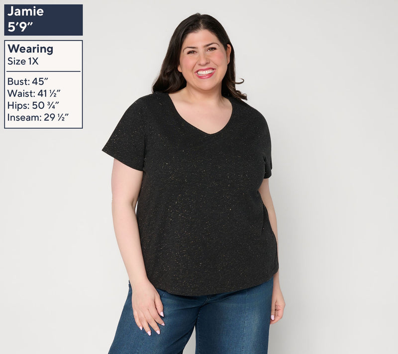 Mally Roncal Shimmer & Shine Slub Jersey T-Shirt — View 2
