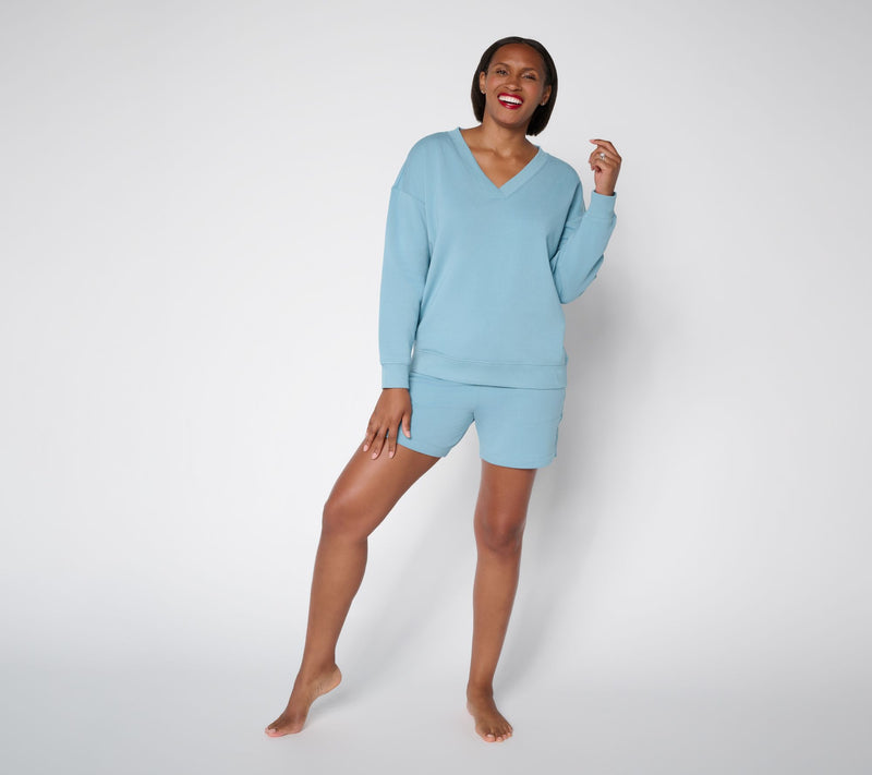 Barefoot Dreams Brushed Luxe Lounge Oversized V Neck Pullover — View 11