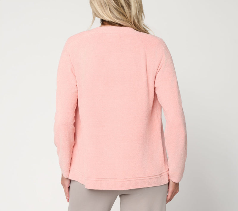 Barefoot Dreams CozyChic Ultra Lite Textured Trim Cardigan — View 4