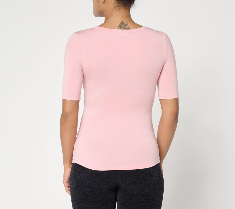 Barefoot Dreams Modal Peached Jersey Scoop Neck Tee — View 3