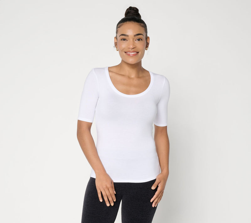 Barefoot Dreams Modal Peached Jersey Scoop Neck Tee — View 11