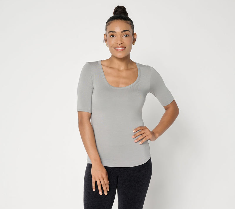 Barefoot Dreams Modal Peached Jersey Scoop Neck Tee — View 14