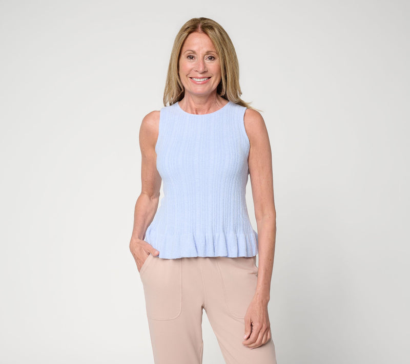 Barefoot Dreams CozyChic Ultra Lite Ruffle Hem Tank — View 12