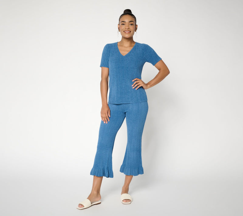 Barefoot Dreams Petite CozyChic Ultra Lite Ruffle Hem Crop Pant — View 12