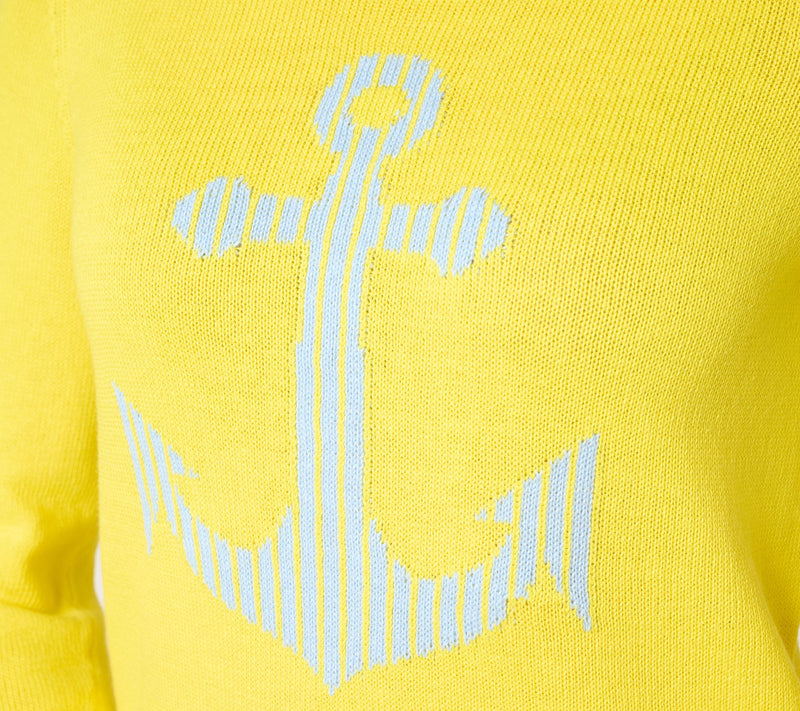 Joan Rivers Intarsia Stripe Anchor Sweater with Rb Detail — View 6