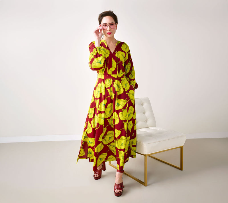 Carla Rockmore Collection Regular Printed Satin Maxi Dress — View 7