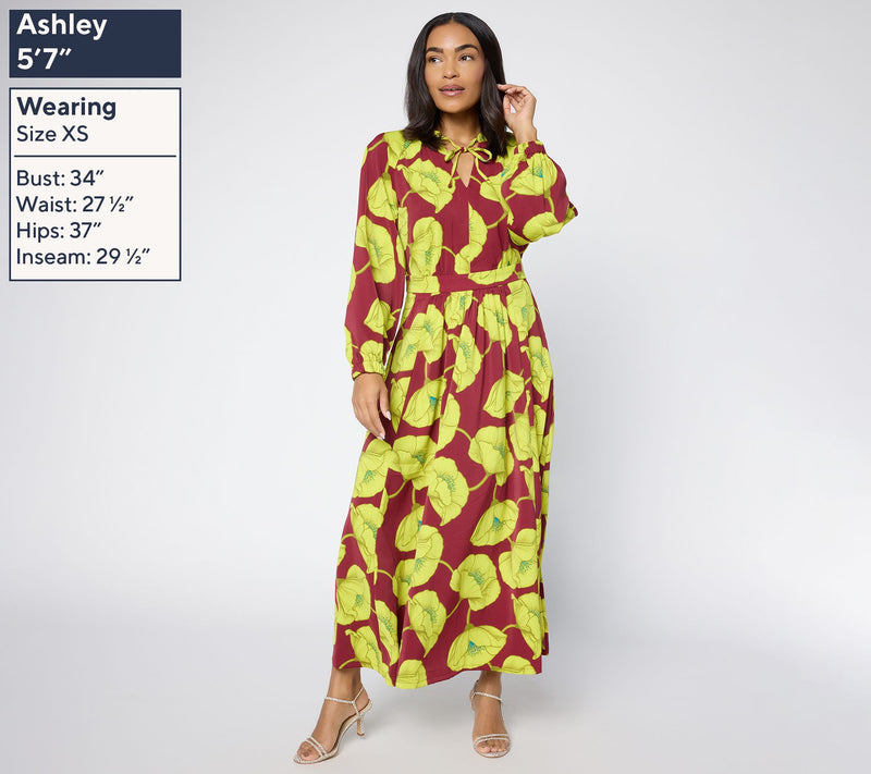 Carla Rockmore Collection Petite Printed Satin Maxi Dress — View 3
