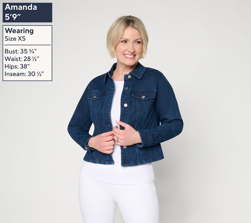 Women with Control Jacquard Denim Jacket — View 2