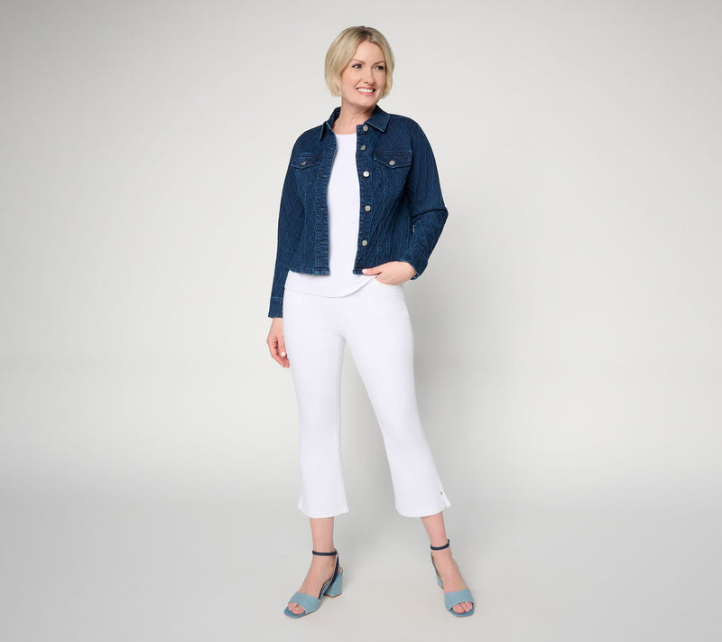 Women with Control Jacquard Denim Jacket — View 4
