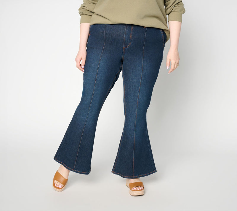 Peace Love World Petite Full Length Flare Leg Denim — View 4