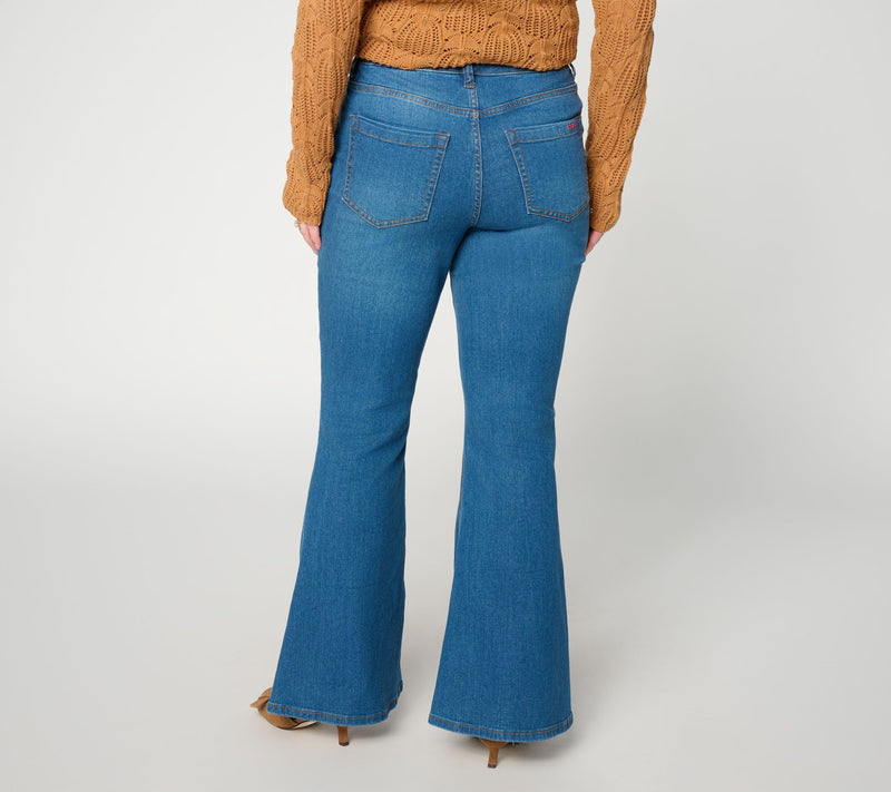 Peace Love World Petite Full Length Flare Leg Denim — View 5