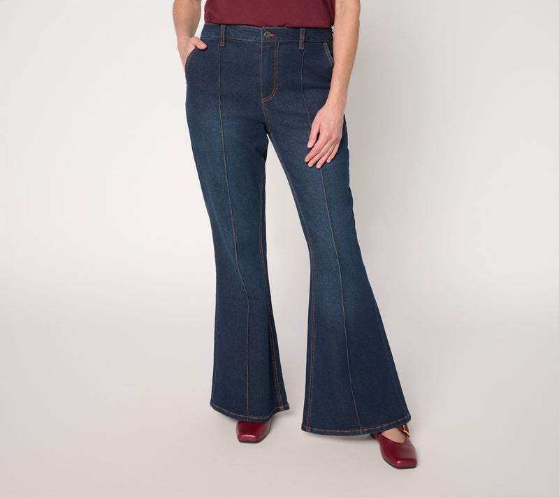 Peace Love World Petite Full Length Flare Leg Denim — View 9