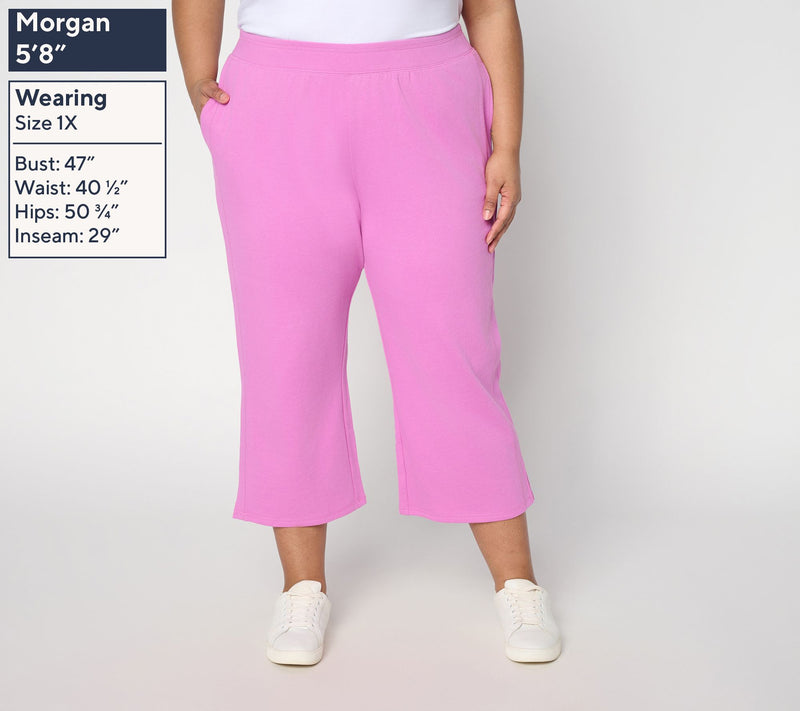 AnyBody Regular Cotton French Terry Cropped Pants — View 2