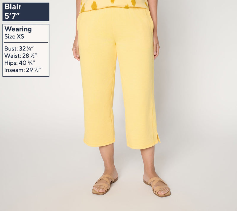 AnyBody Regular Cotton French Terry Cropped Pants — View 3
