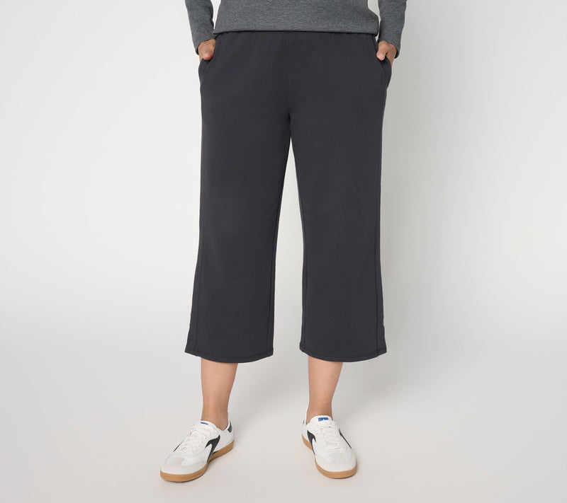 AnyBody Petite Cotton French Terry Cropped Pants — View 18