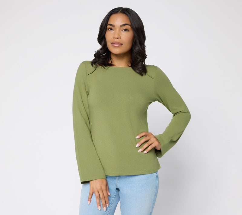 Me by Jennie Garth Envelope Neck Long Sleeve Knit Top — View 14