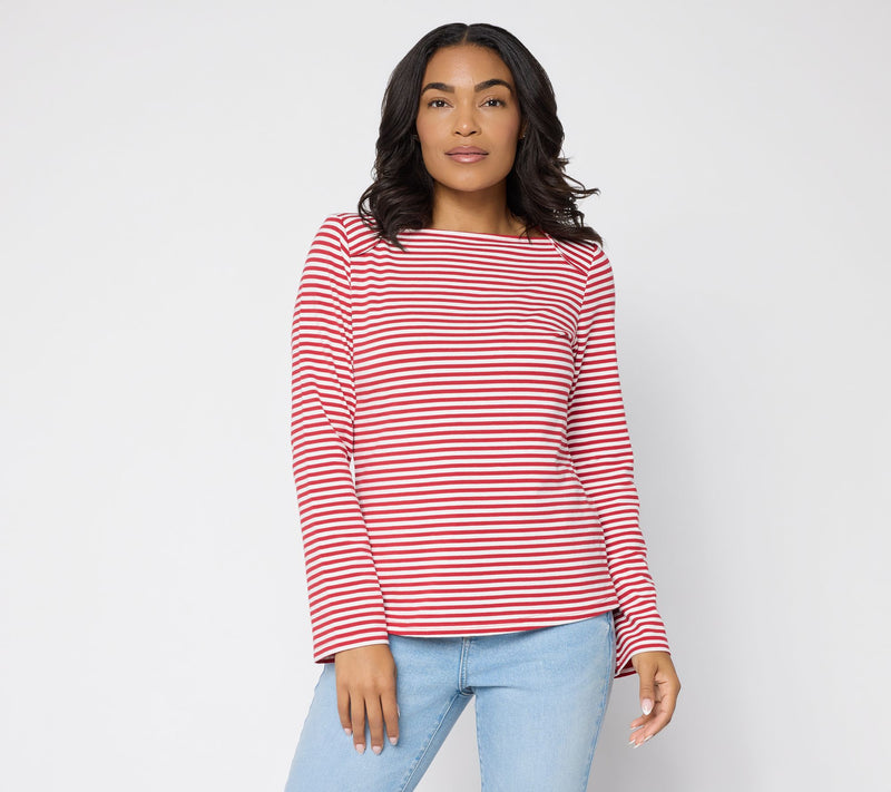 Me by Jennie Garth Envelope Neck Long Sleeve Knit Top — View 15