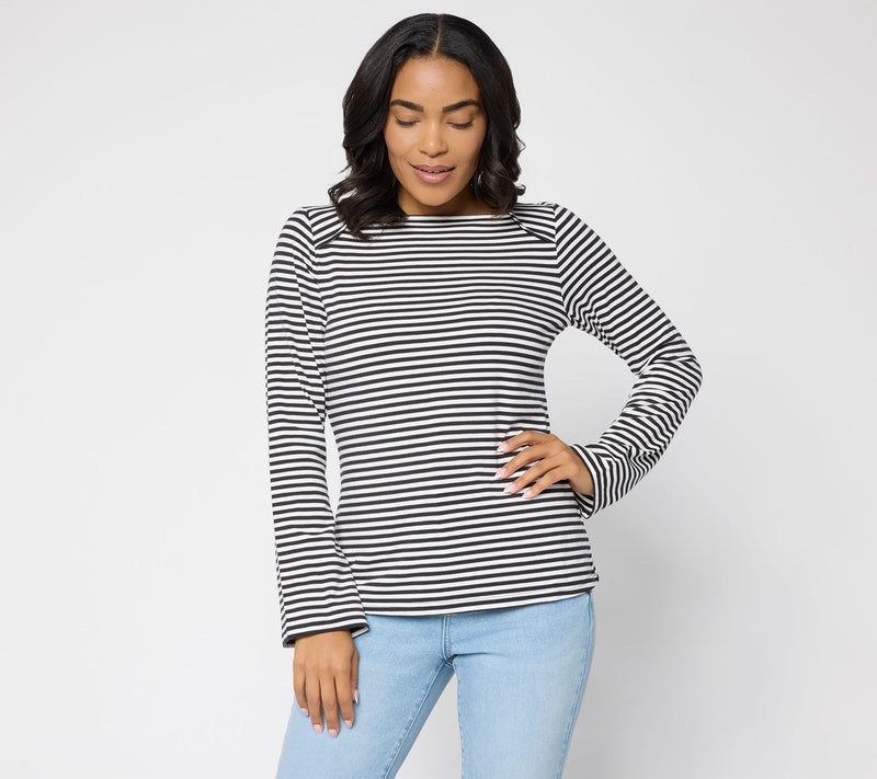 Me by Jennie Garth Envelope Neck Long Sleeve Knit Top — View 16