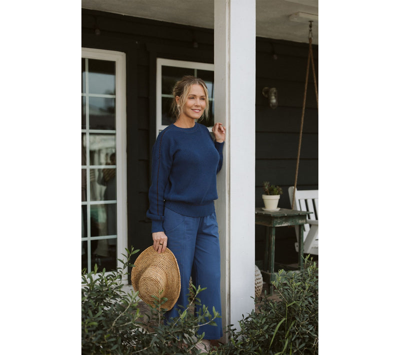 Me by Jennie Garth 100% Cotton Coast Sweater with Whipstitch — View 5