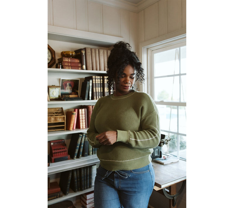Me by Jennie Garth 100% Cotton Coast Sweater with Whipstitch — View 8