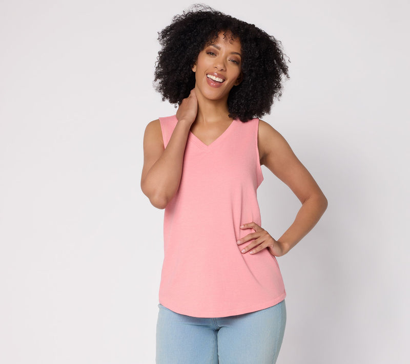 AnyBody Heather Jersey V-Neck Tank Top — Main view