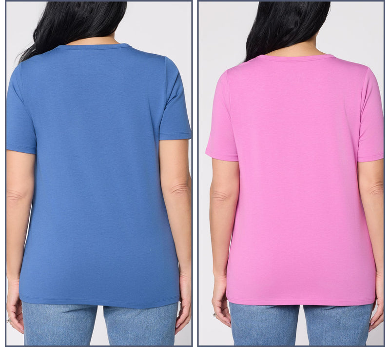 AnyBody Cozy Knit Jersey Pack of 2 Tees — View 12