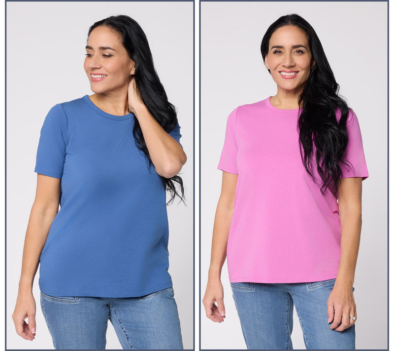 AnyBody Cozy Knit Jersey Pack of 2 Tees — View 6