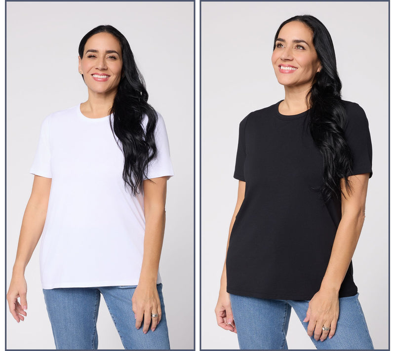 AnyBody Cozy Knit Jersey Pack of 2 Tees — View 8