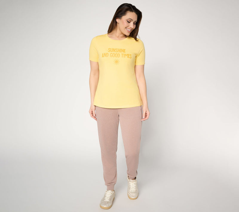 AnyBody Cozy Knit Jersey Crewneck Message Top — View 4