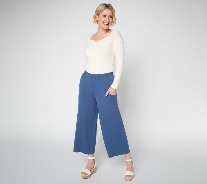 Me by Jennie Garth Petite Cropped Coast Pull-On Wide Leg Pants — View 8