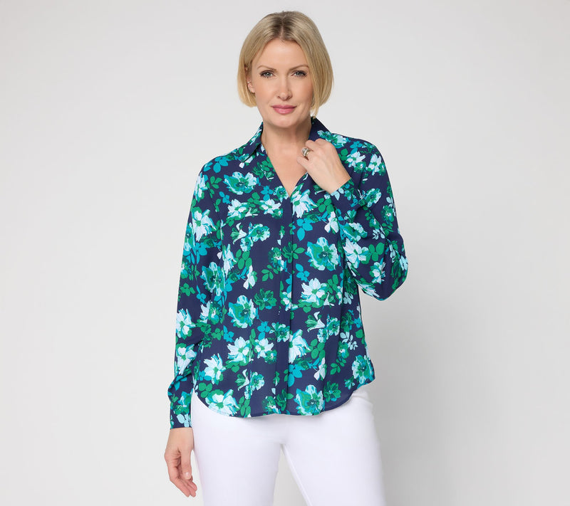 Joan Rivers Floral Georgette Blouse — View 11