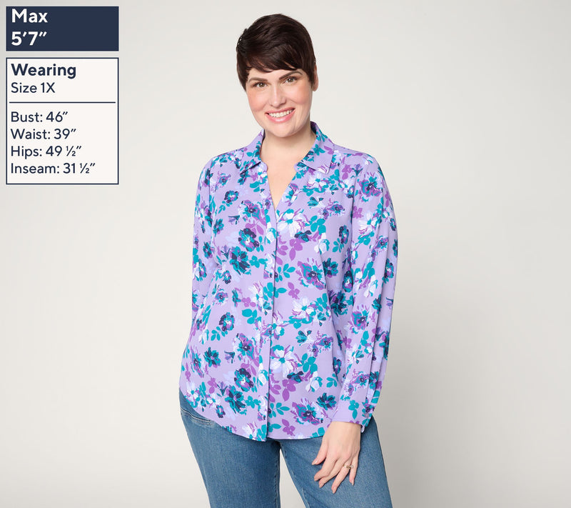 Joan Rivers Floral Georgette Blouse — View 2