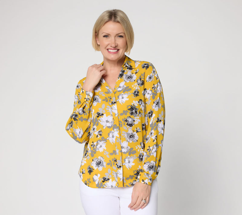 Joan Rivers Floral Georgette Blouse — Main view