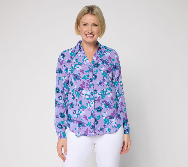 Joan Rivers Floral Georgette Blouse — View 13
