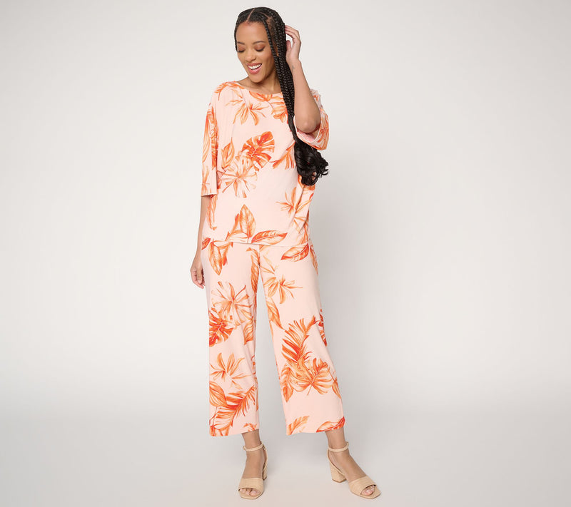 Attitudes by Renee Regular Como Jersey Top and Bottom Set — Main view