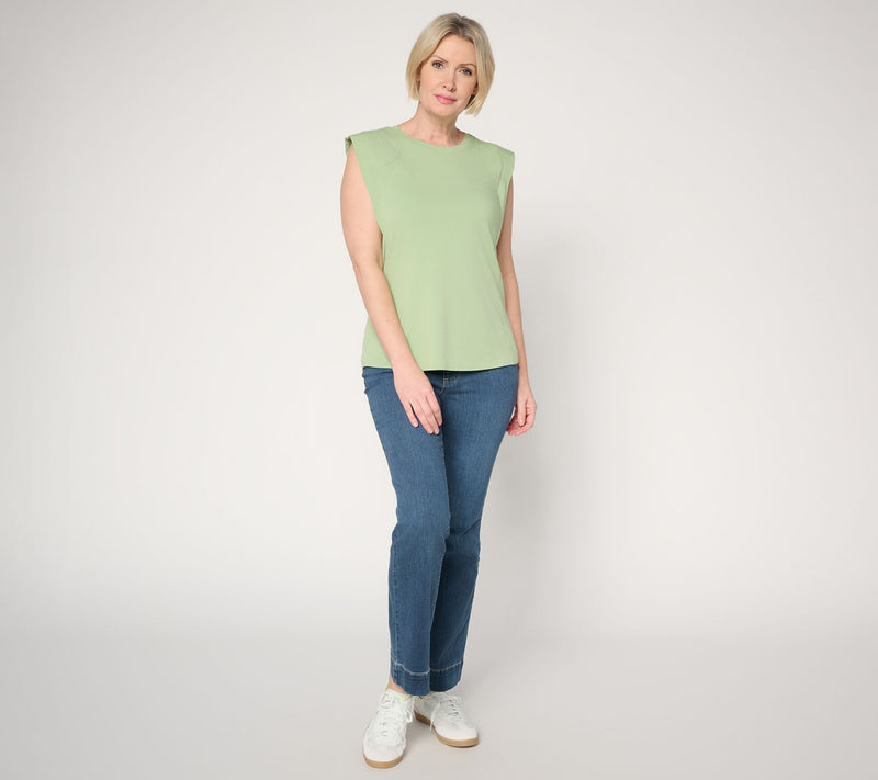 AnyBody Cozy Knit Jersey Extended Shoulder Tee — View 5