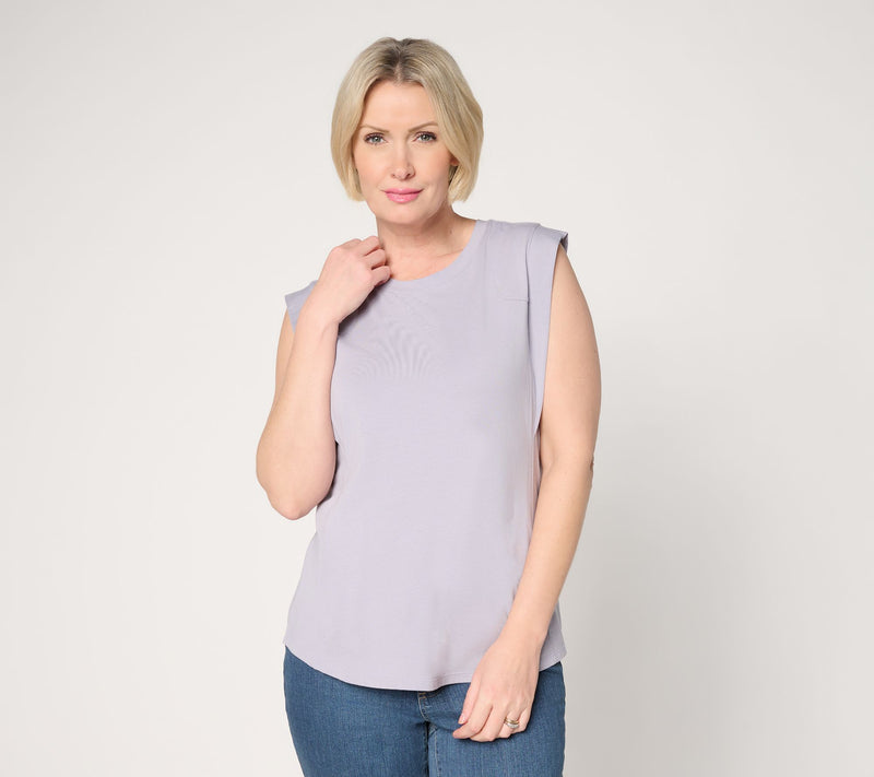 AnyBody Cozy Knit Jersey Extended Shoulder Tee — View 12