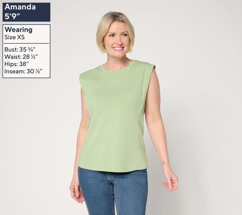 AnyBody Cozy Knit Jersey Extended Shoulder Tee — View 3