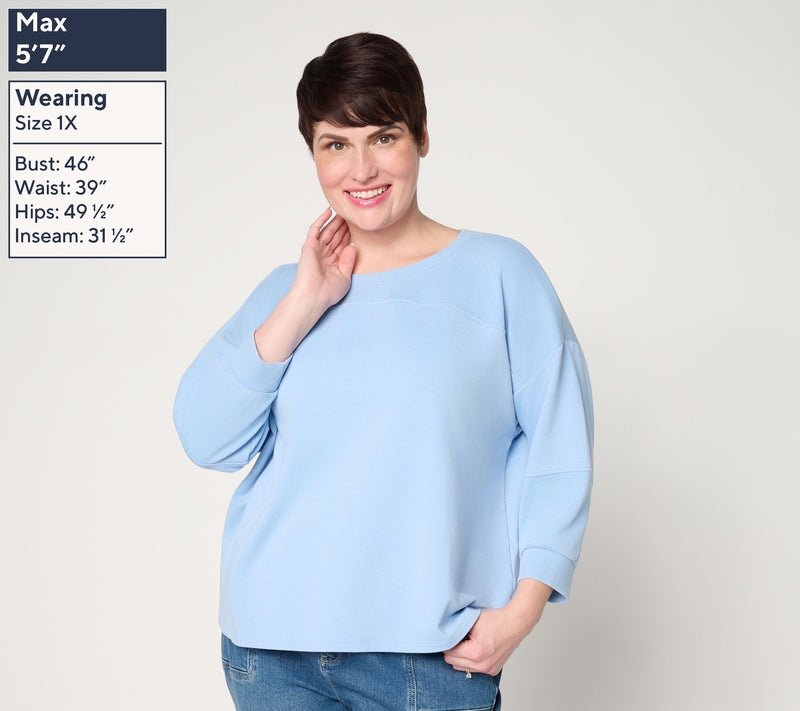 AnyBody Beach Wash French Terry Pullover — View 2
