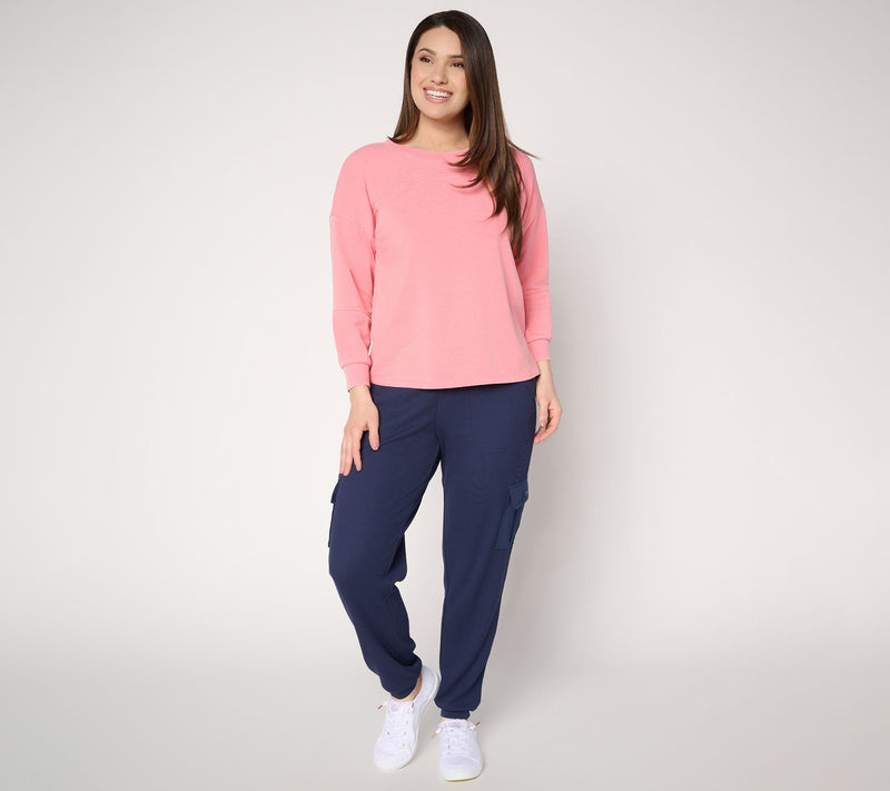 AnyBody Beach Wash French Terry Pullover — View 5