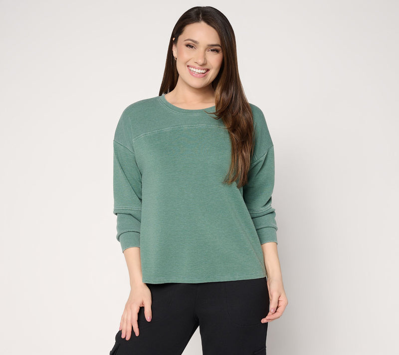 AnyBody Beach Wash French Terry Pullover — View 13