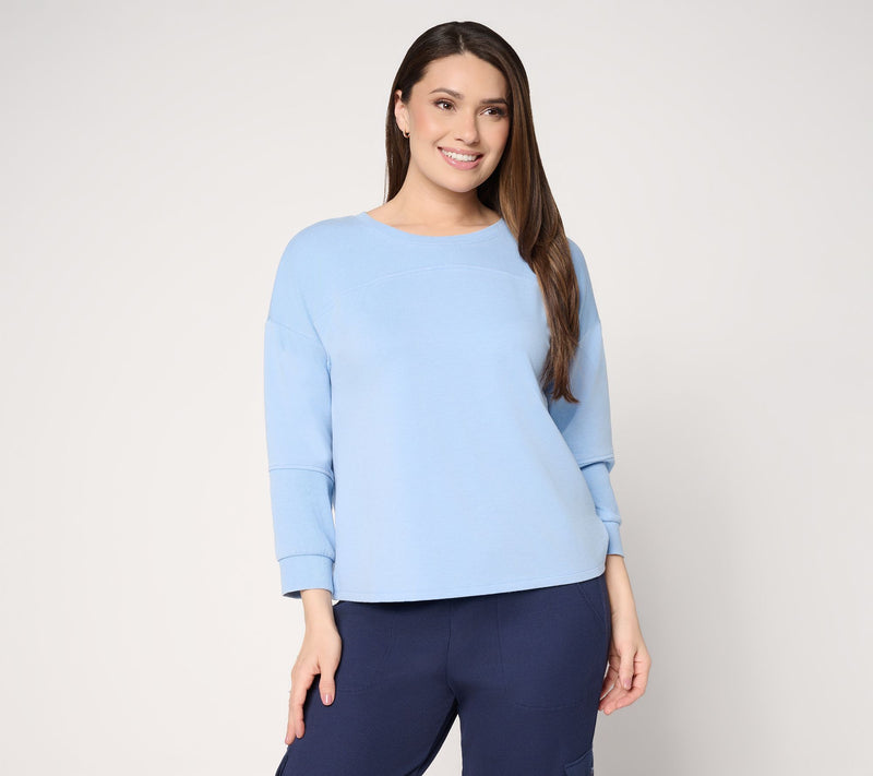 AnyBody Beach Wash French Terry Pullover — View 14