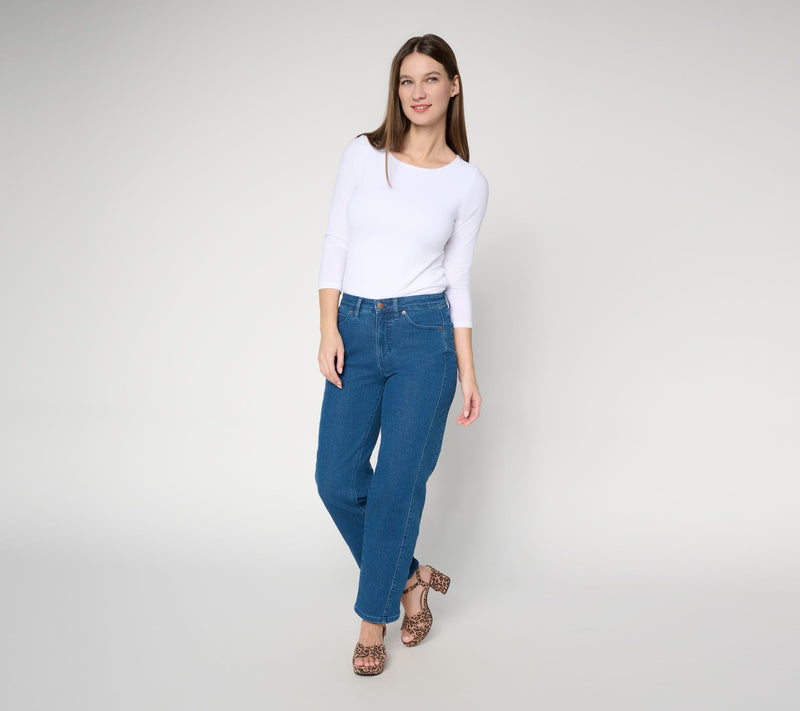 Me by Jennie Garth Regular Repreve Medium Wash Straight Jean — View 6