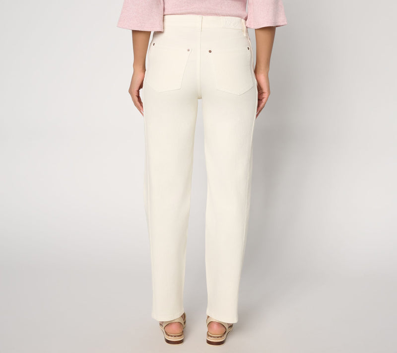 Me by Jennie Garth Petite Repreve Straight Jeans- Natural — View 3