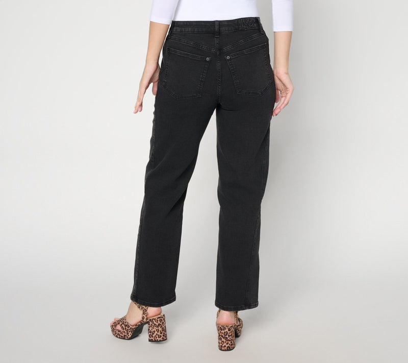 Me by Jennie Garth Petite Repreve Washed Black Straight Jean — View 5