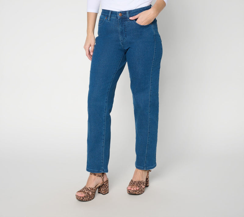 Me by Jennie Garth Petite Repreve Medium Wash Straight Jean — Main view
