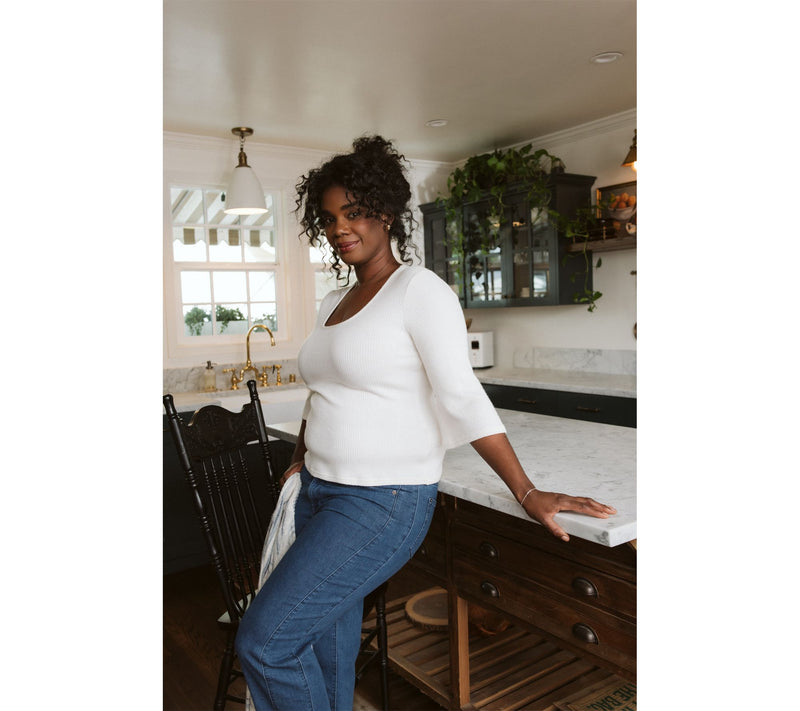 Me by Jennie Garth Petite Repreve Medium Wash Straight Jean — View 10
