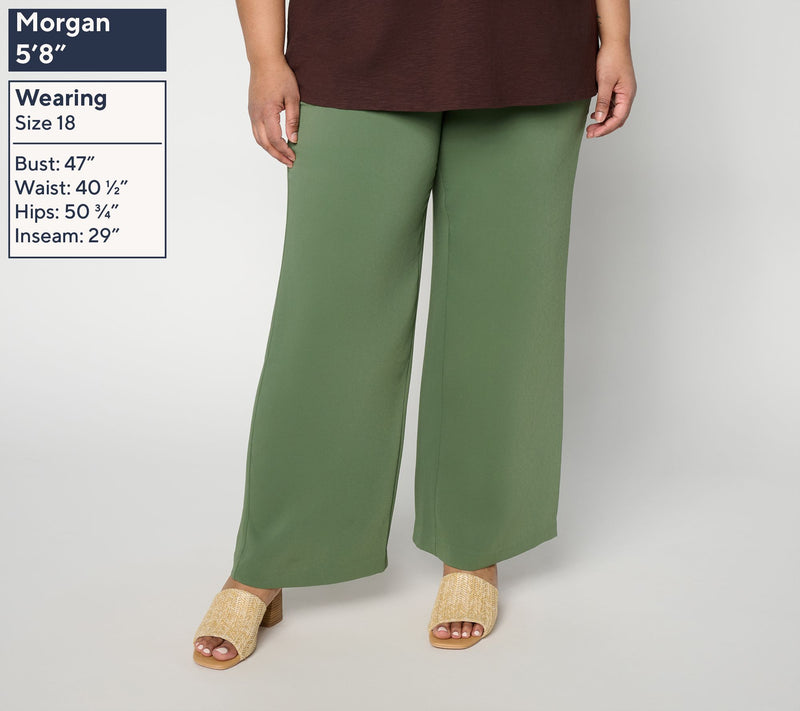 BEAUTIFUL by Lawrence Zarian Petite Wide Leg Adjustable Waist Pant — View 10