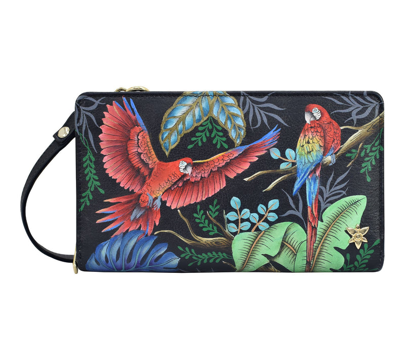 Anuschka Painted Leather RIFD Wallet Crossbody — View 16